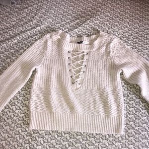Express Lace Up Sweater